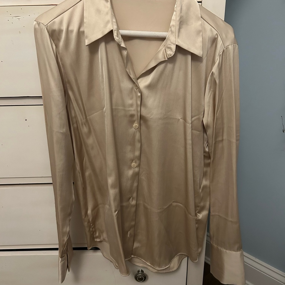 Elegant Cream Satin Blouse